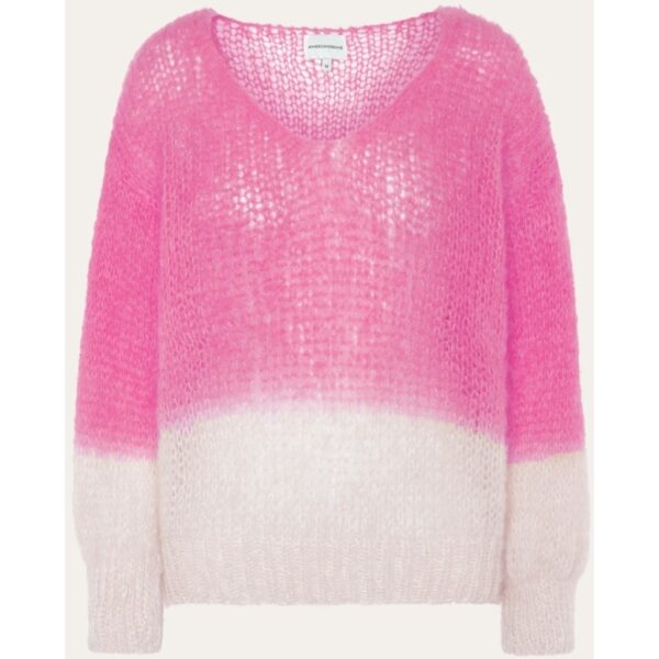 Milana 2-Colored LS Mohair Knit Pink/White