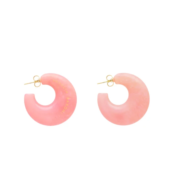 Vanessa Baroni Örhängen Moon Neon Pink Marble