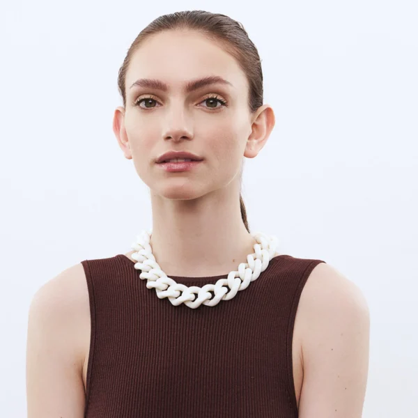 Vanessa Baroni Halsband Matt Vit - Bild 2