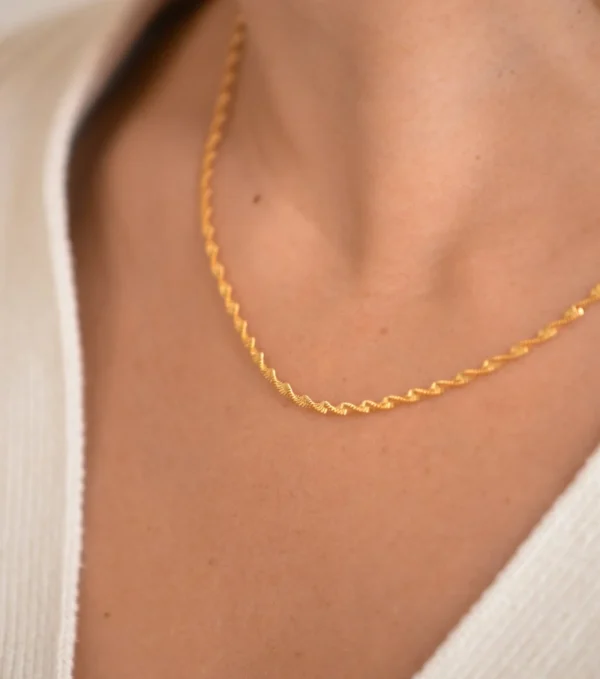 Herringbone Twisted Halsband Guld - Bild 2