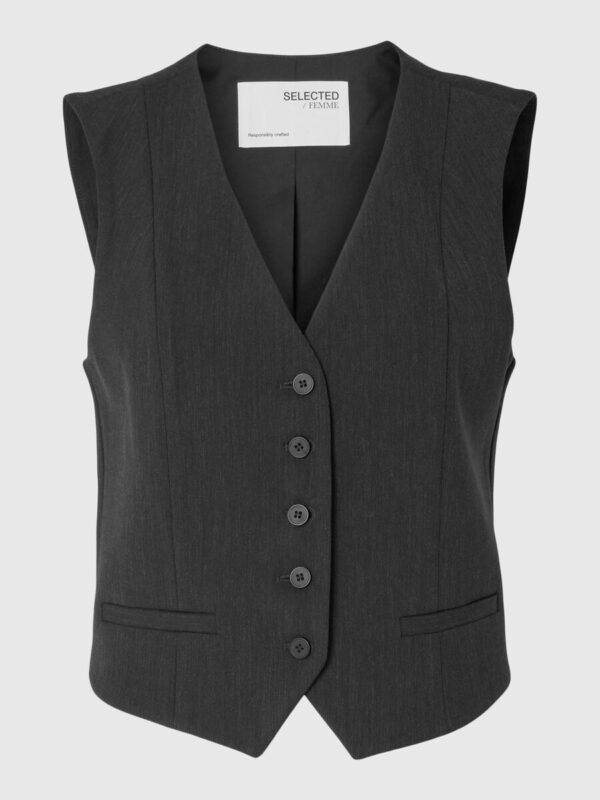SLFRITA VEST Dark Grey Melange