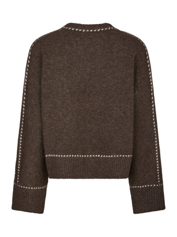 Roeme Knit Stitch Blouse Brown Melange - Bild 2