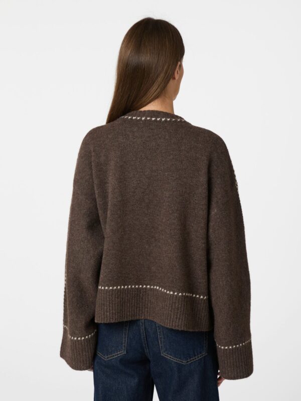 Roeme Knit Stitch Blouse Brown Melange - Bild 3